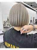 保存必須【海外風ハイトーンボブ】グレージュカラー