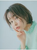 似合わせカット軽やかショートボブ　ミントアッシュ