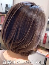 フリック 京都河原町店(FLICK) ★レイヤーカットデザインカラーベージュ白髪ぼかしボブ