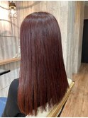 うる艶ヘアカラー 髪質改善Trとストレート レッド/ブラウン