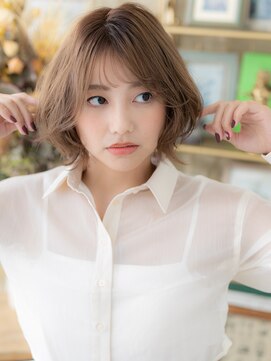 カバーヘア ブリス 北浦和(COVER HAIR bliss) 抜け感斜めバングくびれゆるふわミディアムボブウルフh3