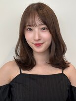 ノイカーム(noi Calm) 顔周りレイヤーカットくびれヘアミルクティーベージュカラー