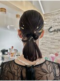 結婚式卒業式二次会大人ポニーテールまとめ髪