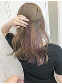 インナーカラー/ユニコーンカラー/ミルクティベージュ