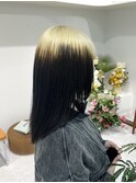 ◎ブロンドハイトーンカラーデザインカラーアンブレラカラー金髪