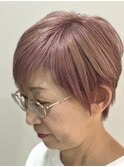 ピンクベージュショート