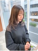 シースルーバングうすめ前髪小顔ロング顔回りレイヤー