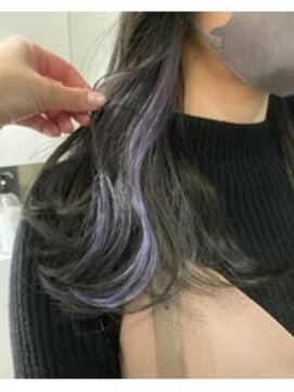 ガリカ シーム(Gallica/SEAM) 暗髪×ラベンダー/インナーカラー/イヤリングカラー