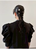 ヘアセット/三つ編みアレンジ/編み込み