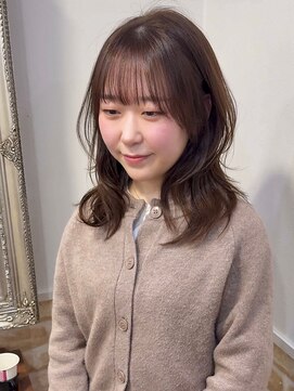 カミケン 黒岩店　kamiken・ 明るめベージュ×ミディアムレイヤー【高野美憂】