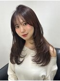レイヤー　ロングヘア　顔まわり　前髪　髪質改善　福岡美容室