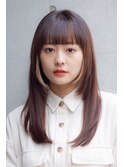 ナチュラルストレート×シースルーバングミディ