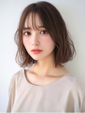 クシュ 所沢西口エミテラス前店(kusyu...) ウルフパーマダークブルーゆるふわボブひし形ショートボブ所沢