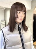 着物ヘア/ダークアッシュ/ミディアムレイヤーカット/名古屋名駅