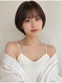 20代30代40代50代似合わせショートボブミルクティーベージュ