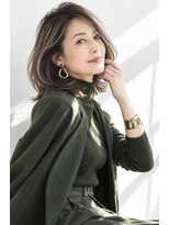 アッシュ 学芸大学店(Ash) ミディアム/大人女性/グレージュ/白髪ぼかしハイライト/脱白髪染