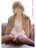 フェミニンなゆるふわボブ×ライトベージュ　【池袋】
