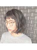 透明感切りっぱなしボブ