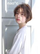 ナオシ トレス 富雄店(nao*c tres)&nbsp;【奈良/富雄nao*c】丸みシルエットの柔らかくせ毛風ショートヘア