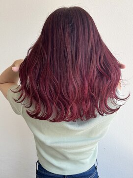 ロルド シェリ(Rold Cheri) チェリーレッド/グラデーションカラー/ブリーチカラー/波巻き