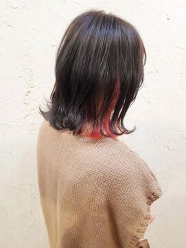 フロール(Flor) 【flor 戸塚】*イヤリングカラー+ベリーレッド×アッシュ