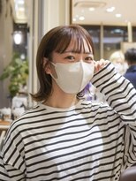 ビュートリアム 梅田(BEAUTRIUM)&nbsp;オン眉/前髪/外ハネボブ/ベージュ/ぱつっとボブ/茶屋町/梅田