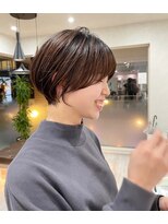 コール ネックス ザ サロン 表参道(COALL nex the salon) ココアベージュ前髪あり小顔愛されショートボブ