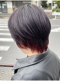 ポイントカラー_チェリーレッド_波巻き_バイカラー_