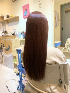 リト(Lit) 【大人綺麗】サラ艶ストレート　ピンクオレンジヘア