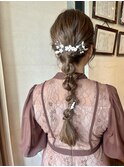 ヘアアレンジ/お呼ばれヘア/編みおろしヘア