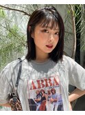 ストレートボブロングボブロブヘイリーボブ前髪カット23