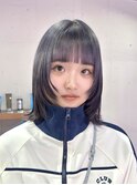 顔周りレイヤー/ウルフっぽボブ/アッシュグレー