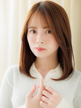 カバーヘア ブリス 志木南口駅前店(COVER HAIR bliss) オレンジベージュ艶感ストレート美髪ワンカールZ志木30代40代