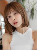 レイヤーボブ/顔周りレイヤー/ミディアムレイヤー/小顔ひし形