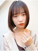 夏ボブ透明感艶感酸性ストレート髪質改善夏カラーブラウン