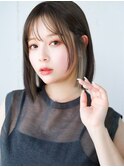 ☆黒髪クラゲヘアーオリーブグレー小顔ココアベージュ韓国ヘア
