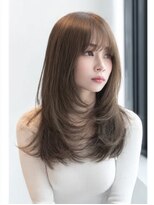 ダル 渋谷/表参道(DAL.)&nbsp;ハッシュカットバタフライカットダークブラウンカーテンバング