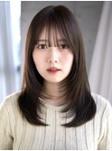 ホワイトグレージュミニウルフデジタルパーマチェリーブラウン