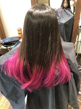 ヘアスタジオ クー(Hair Studio XYY) KIDSグラデーションカラーカラーバター　ピンク&バイオレット