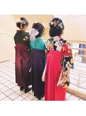 編みおろしアレンジ、ルーズアップ