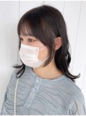 顔まわり韓国風_グレージュカラーボブウルフ_ba418302