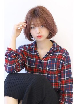 オーロ 西大寺店(ORO) ピンクベージュのフェミニンボブ