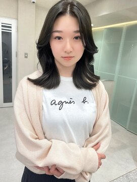 ロンド マーレ 天神大名店(Lond mare) 韓国ヘア ロングヘア レイヤーカット 前髪カット くびれ巻き