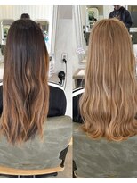 シェル 津山の手店(shel)&nbsp;透明感抜群大人可愛い1ブリーチハイトーンベージュロング