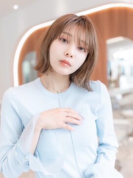 ケアリー 千葉ニュータウン中央(Carelly) 大人かわいい前髪セシルカットココアブラウンフリンジウェーブ