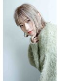ハイトーン 切りっぱなし ミニボブ シースルーバング