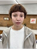 マッシュショート　くせ毛　パーマ　