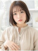 大人かわいい切りっぱなし伸ばしかけ丸みボブc5上尾20代30代40代