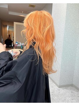 天神美容室 【KASUMI天神美容室】オレンジ×ハイトーン×海外ヘア