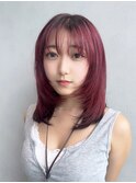ミディアム美髪顔周りレイヤーロング_F0333